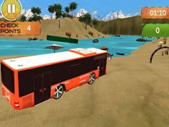 Beach Bus Driving: Water Surface Bus Game