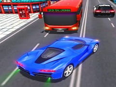 Car Racing In Fast Highway Traffic