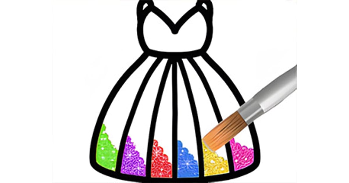 Glitter Dress Coloring Play The Game Online