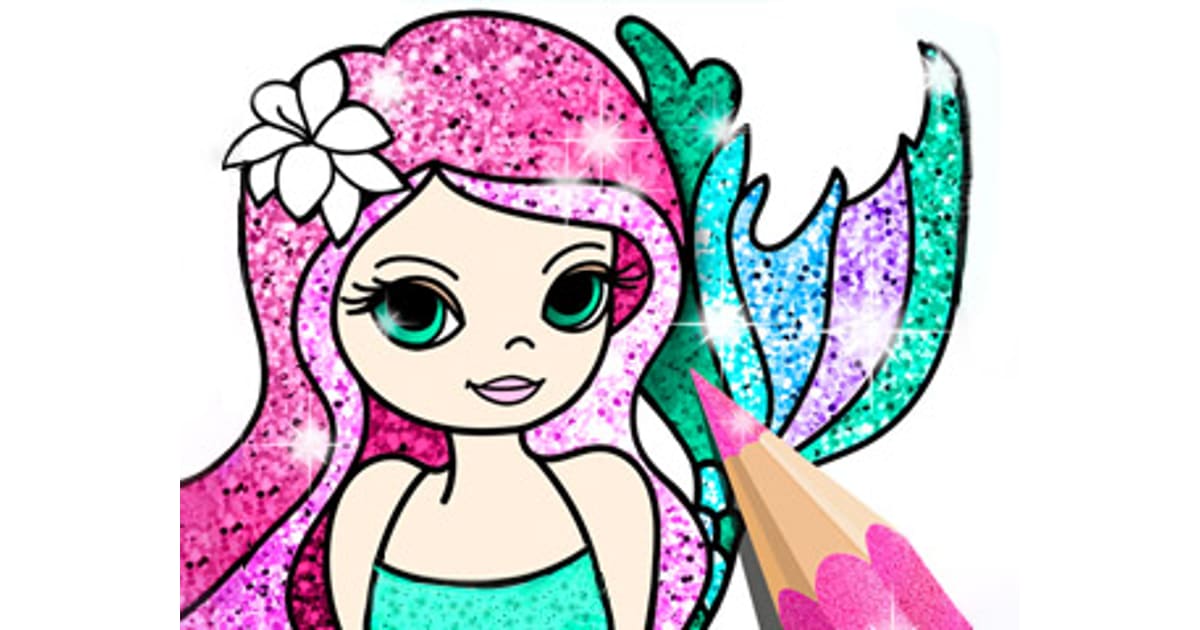Mermaid Coloring Book Glitter - Play The Game Online - BestGames.Com