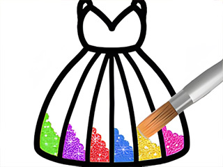 Glitter Dress Coloring